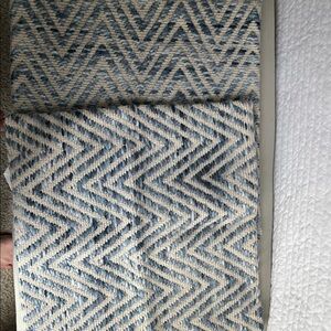 Pottery Barn Blue and Cream Chevron Rug